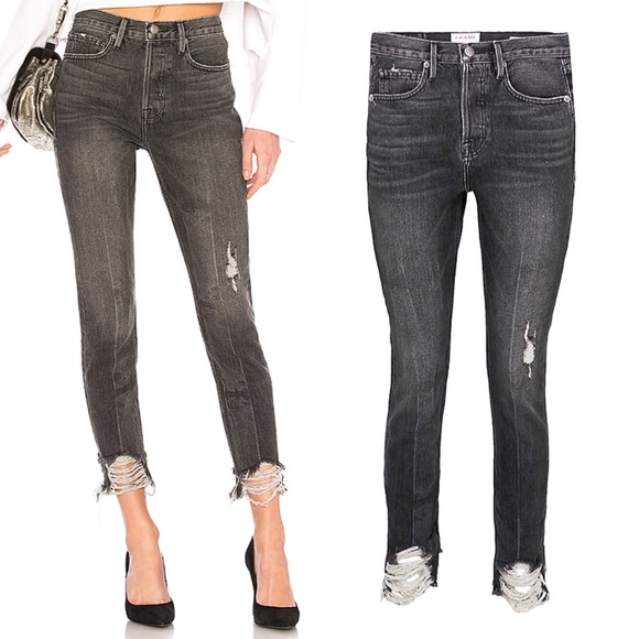 Ripped hem jeans womens Clearance